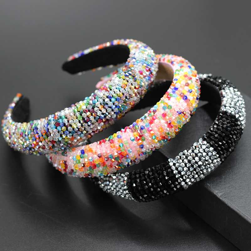 

Korean version of the new color beads fashion gorgeous sponge color handmade beaded female hair accessories 734