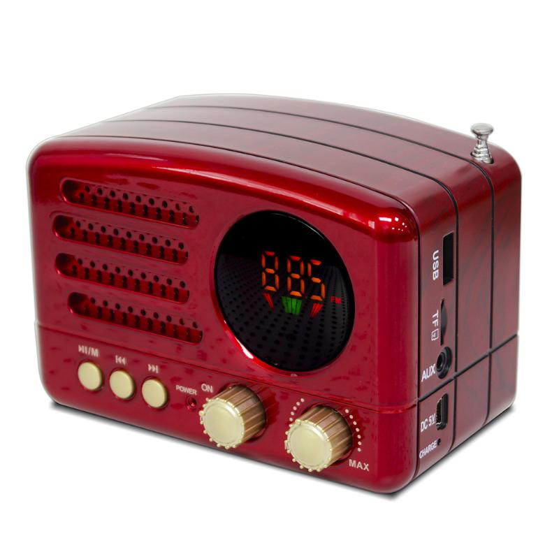 

Radio Speaker USB Charging Receiver Mini TF Card Slot Lightweight High Sensitivity Portable FM AM With Antenna Bluetooth Manual