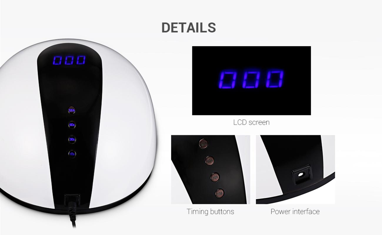 

80W 36 LEDs UV LED Manicure Tool Curing Nail Gel Dryer Lamp, Eu plug