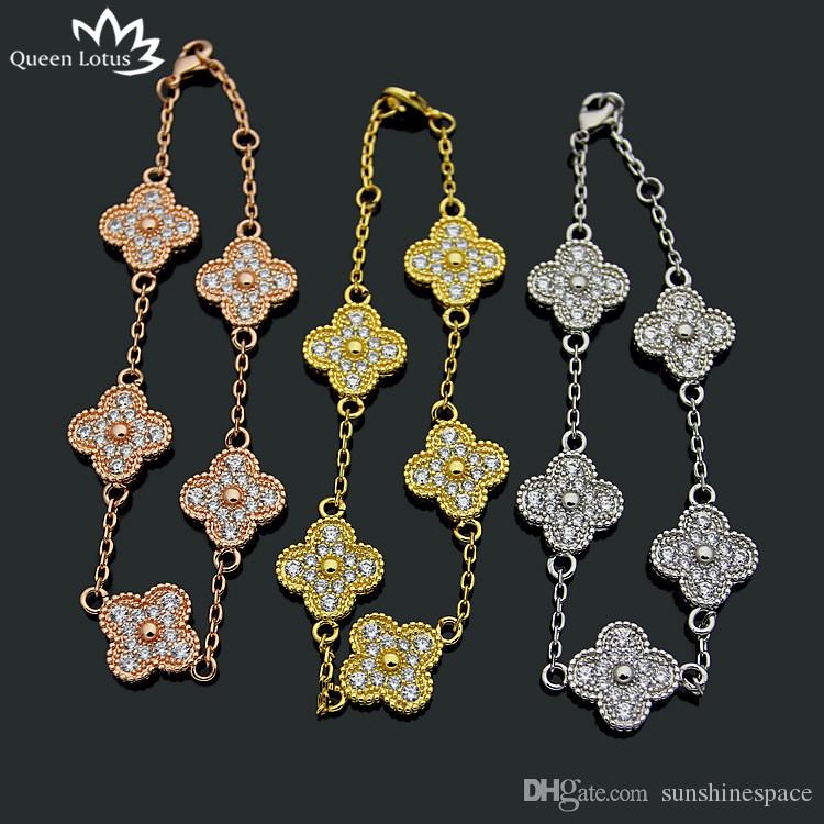 

2020 Fashion 18k gold plated flower bracelet+earring seets for Gift