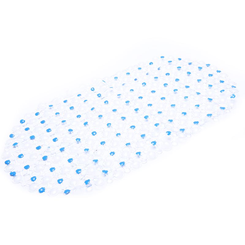 

Bathroom Shower Bath Anti Non Slip PVC Mat With Strong Rubber Suction Cups Light blue