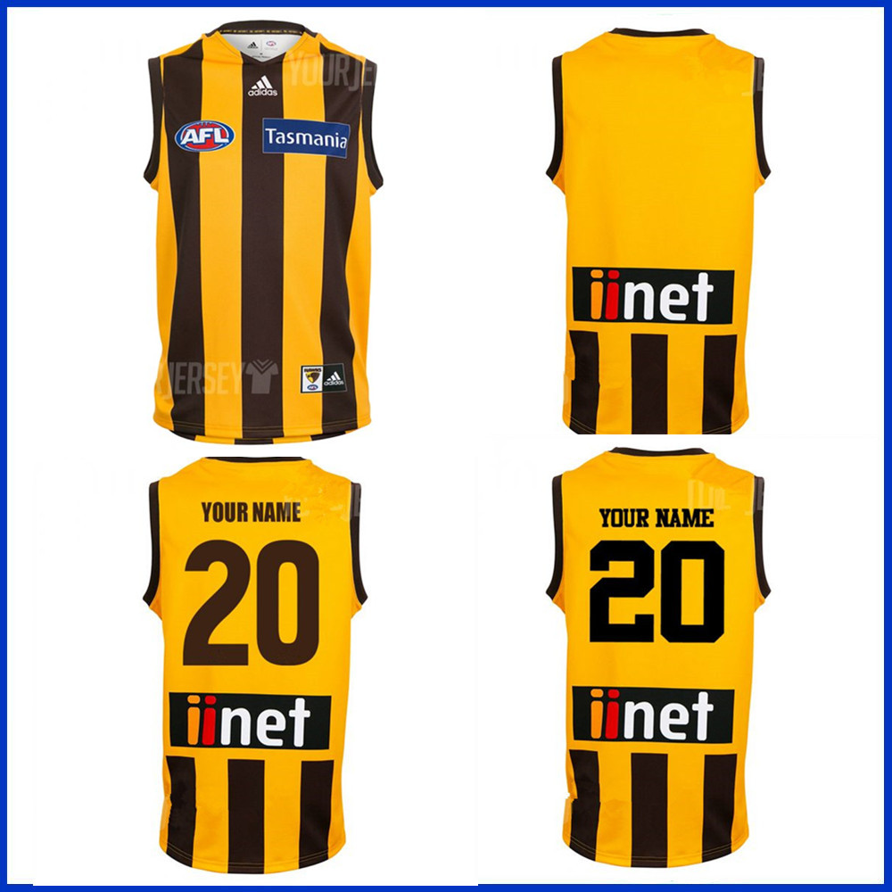 

2020 HAWTHORN HAWKS AFL HOME GUERNSEY size S-3XL, Black