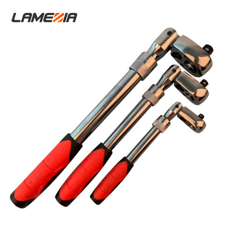 

LAMEZIA 1/4 1/2 3/8 72-tooth Carbon Steel Retractable Ratchet Wrench Automatic Quick Release Spanner Multifunctional Hand Tool