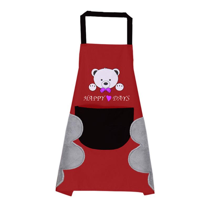 

Erasable Hand Waterproof Apron Kitchen Oil and Dirt Antifouling Cartoon Halter Apron FPing
