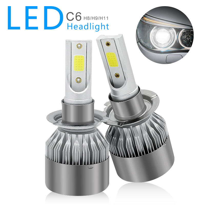 

2pcs C6 led Car Headlight H7 LED Bulb 72W 8000lm Auto Lamps Daytime Running Lights 12V DRL For Koleos 2009 -2020 Year, As pic