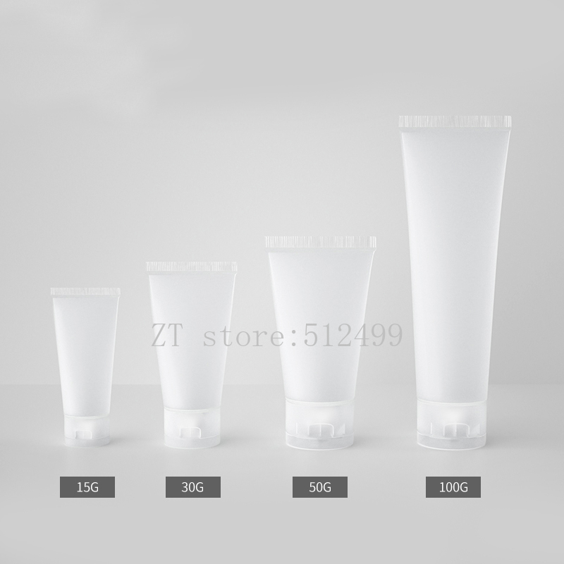 

15g30g50g100g 100pcs Cosmetic Empty Frosted Emulsion Bottle,Cosmetic Soft Hose Facil Cleanser Tubes,Refillable Squeeze Container