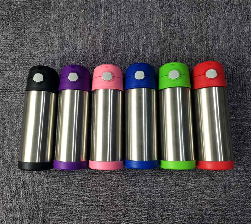 

12oz Bounce Mug Stainless Steel Tumbler Stainless 12oz Sippy Cup with BPA Free Nozzle Double Wall Baby Cup A02, Multi-color