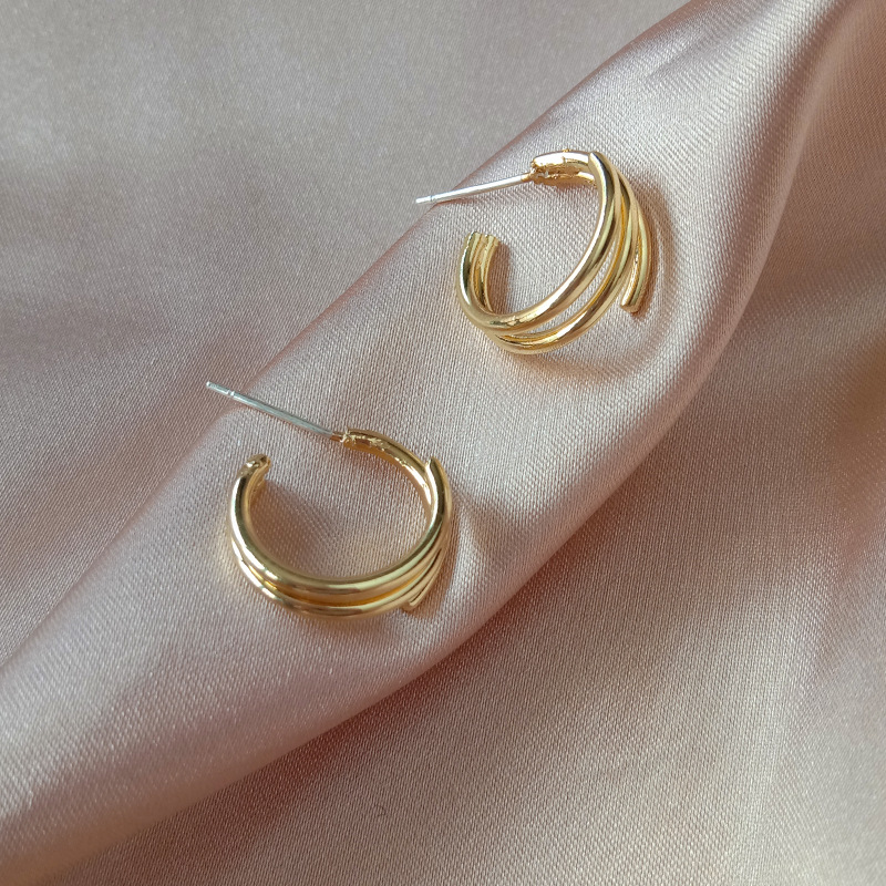

2020 Korean Multi Layers Hoop Earrings For Women Elegant Small Round Circle Boucle D'oreille Oorbellen Pendiente Brincos Jewelry