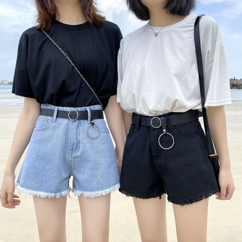 

2020 Fashion Shorts Women Summer High Waisted Denim Vintage Jeans Female Cool New Casual Loose Straight Denim Shorts Plus XXL, 2001black