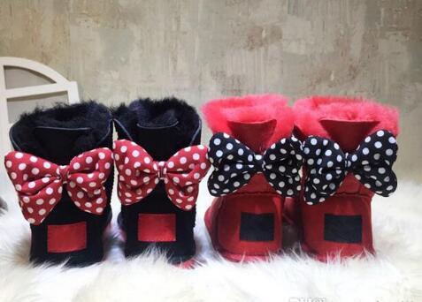 

Classic Design Short Baby Boy Girl Women Kids Bow-Tie Snow Boots Fur Integrated Keep Warm Boots Eur Szie 21-35, Custom