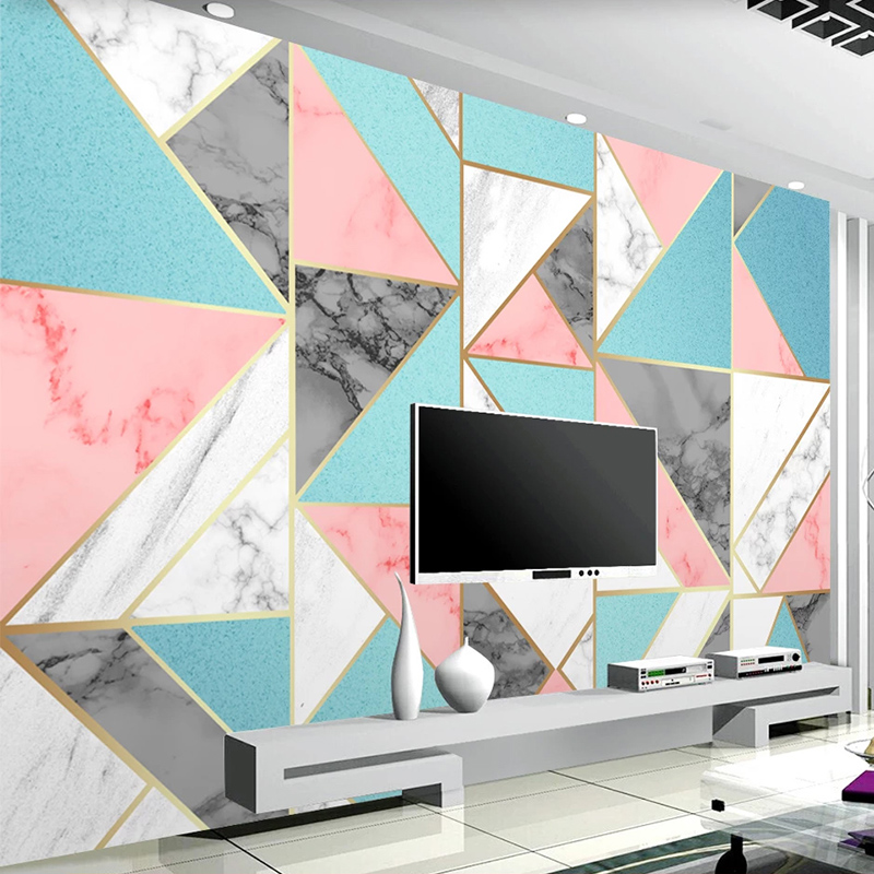 

Custom 3D Photo Wallpaper Wall Painting Modern Geometric Marble Mural Wallpapers For Living Room Sofa TV Background Home Decor, As pic