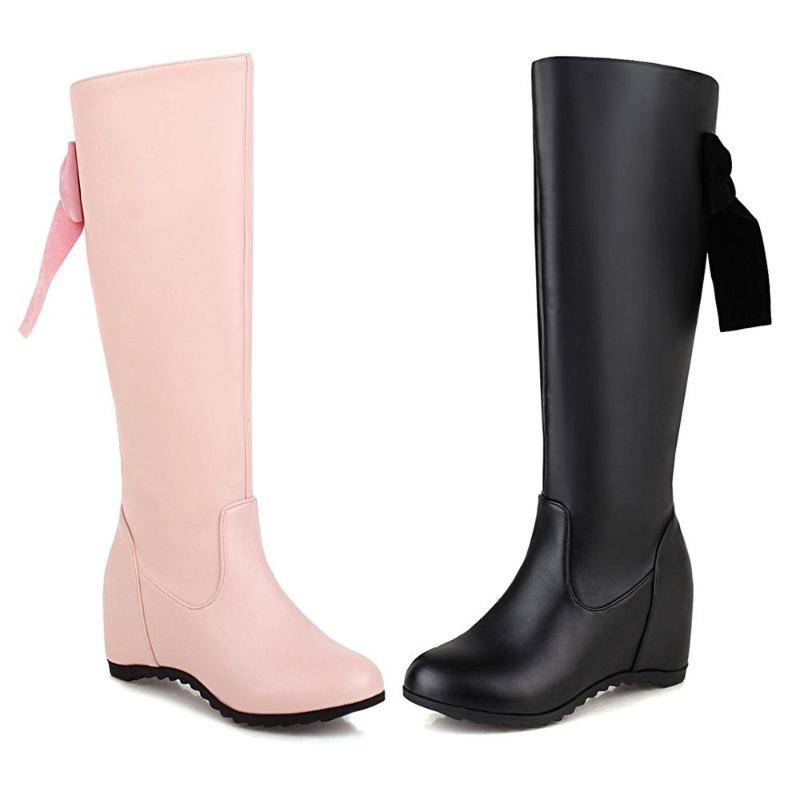 

PQECFS Big size 33-43 high quality 2020 spring & autumn & winter women solid strange style high heels ankle boots 2 colors, Black