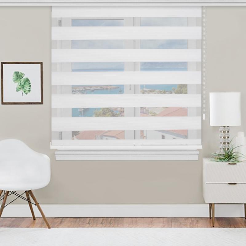 

roller blinds day & night cream color for use in kitchen / bedroom / living room, As pic