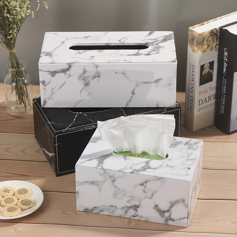 

PU Leather Facial Tissue Box Cover Napkin Holder Paper Towel Dispenser Box