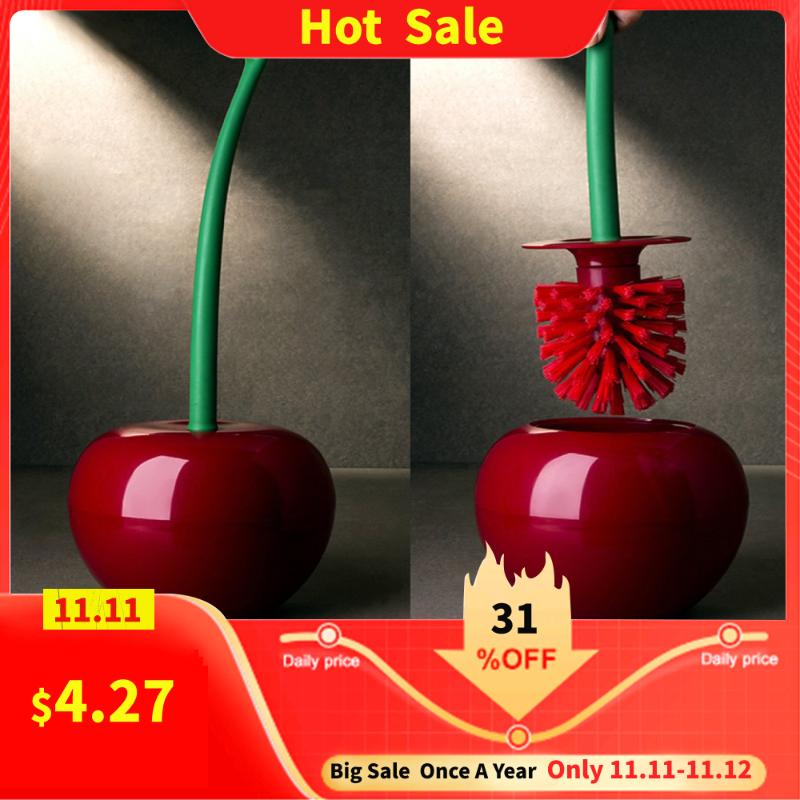 

Creative Lovely Cherry Shape Lavatory Brush Toilet Brush & Holder Set Mooie Cherry Vorm Toilet Borstel, Burgundy