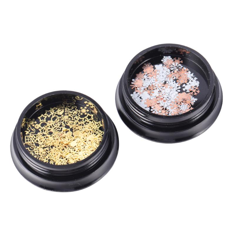 

2pcs Metal Nail Stickers Manicure Sequins Nail Art Decals for Ladies Girls Women, Golden