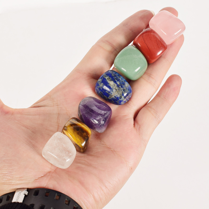 

Natural Crystal Chakra Stone 7pcs Set Natural Stones Palm Reiki Healing Crystals Gemstones Home Decoration Accessories DHE642