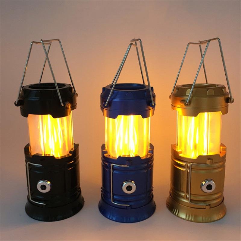 

battery powered 2-IN-1 Led Camping light Flame decorative lamp Portable LED Camping Lantern Flashlights for Emergence