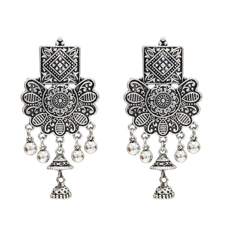 

Afghan India Jhumka Flower Statement Earrings Gold Tassel Drop Pendientes Oorbellen Hippie Nepal Tribal Egypt Boho Gypsy Jewelry
