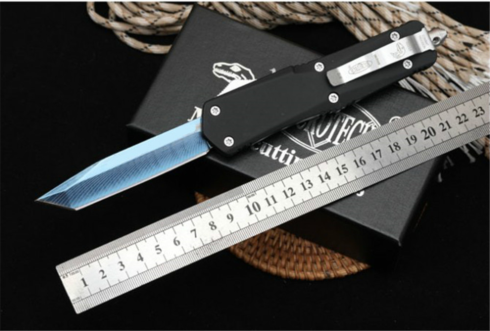 

Microtech automatic knife 440C blade Zinc aluminum alloy handle 58HRC outdoor camping multi functional EDC pocket knife