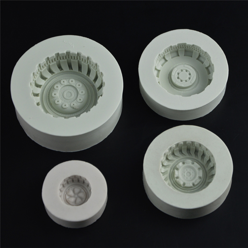 

4size Silicone Tires Wheel Fondant Cake Molds Chocolate Cookies Mould Bakeware Home Kitchen Baking Decorating Tools Accessories