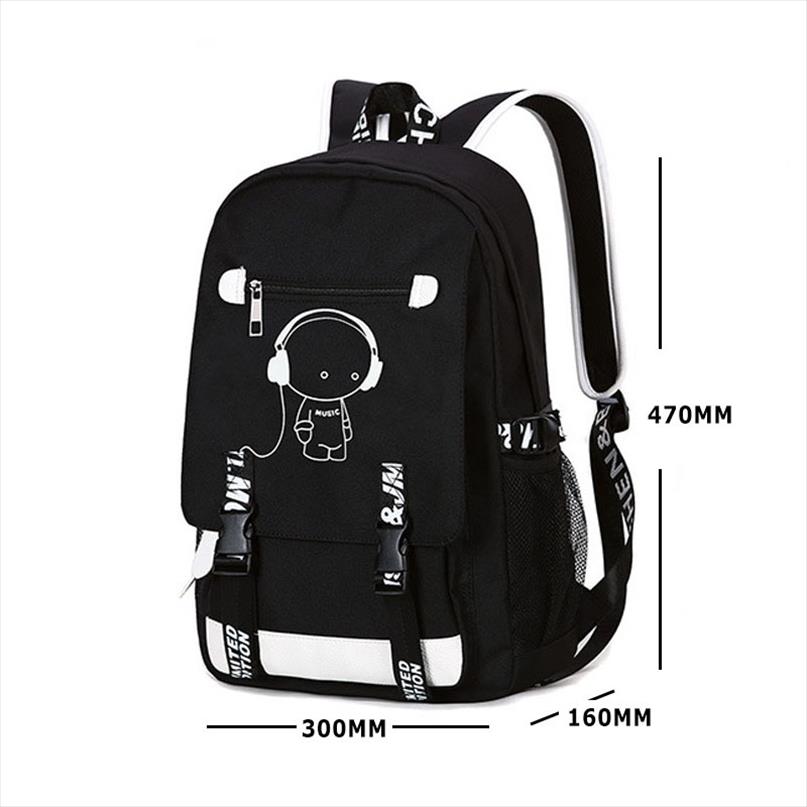 Mochilas Escolares 18.3/" Para Adolescentes Niñas Niños Mochila De Escolar Negra