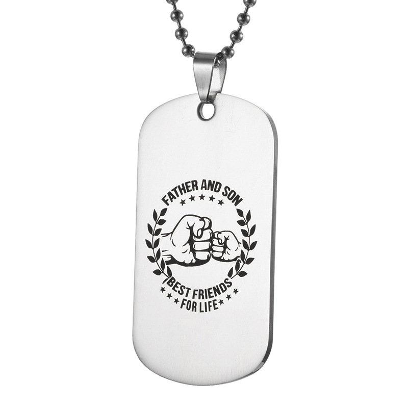 

New fashion stainless necklace women stainless steel letters necklace father and son trinket