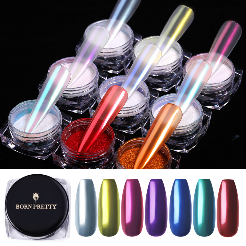 

BORN PRETTY 1Box Mirror Nail Glitter Powder Laser Pigment Dust Nail Art Decorations DIY Designs Tools