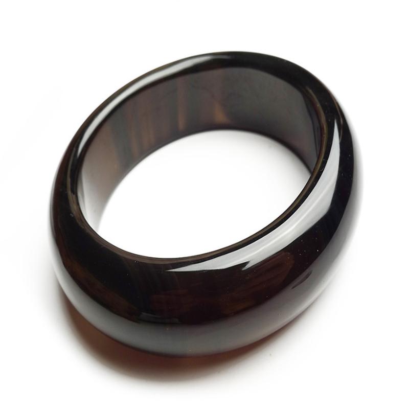 

Genuine Natural Stone Black Obsidian Fashion Women Female Pulseiras Charm Crystal Bangles Inner Diameter 59mm