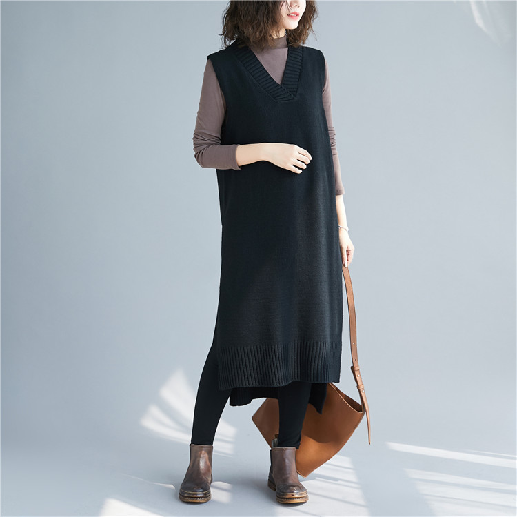 

2020 New Brand Spring Maternity Dress Woman Casual Knitting Cotton Large Size Vest Dress Pregnant Woman Clothing MD-02074, Vest without blouse