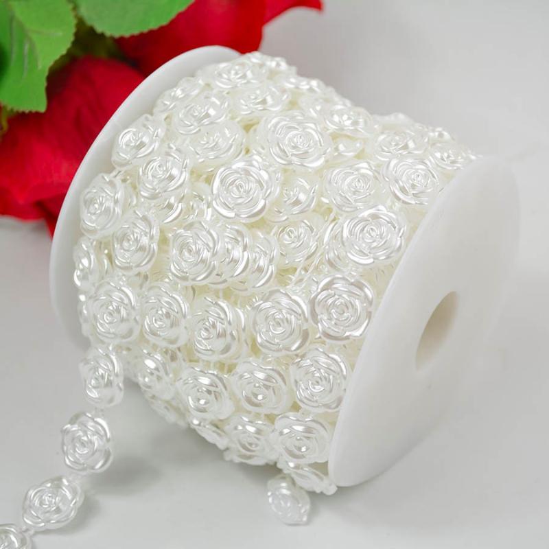 

White/ivory 2Y Rose flower garland string DIY Party Garland Wedding Centerpieces Bridal Bouquet Crafts Decoration, Beige