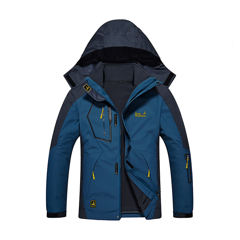 

30 Degree Super Warm Winter Ski Jacket Men Waterproof Breathable Snowboard Snow Jacket Outdoor Skiing 3 IN 1 Sports Clothes, Denim blue