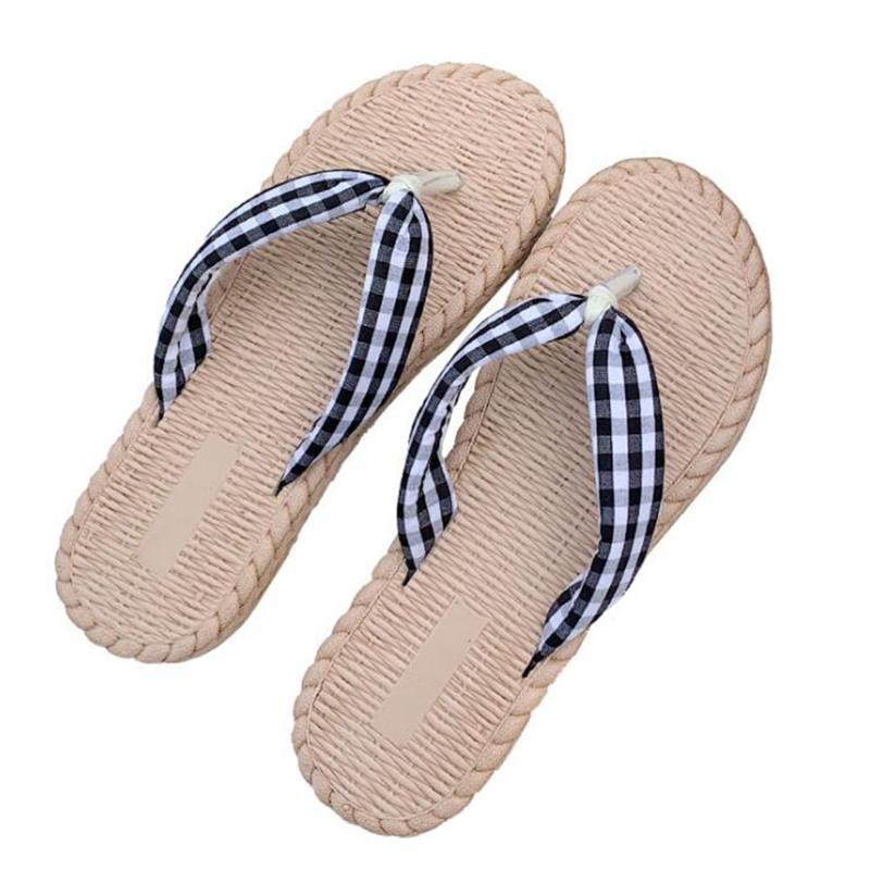 

New Women Shoes Summer Vacation Beach Sandals women flat Non-slip Thongs Slippers casual Flip Flops fashion Slippers kl434, Black