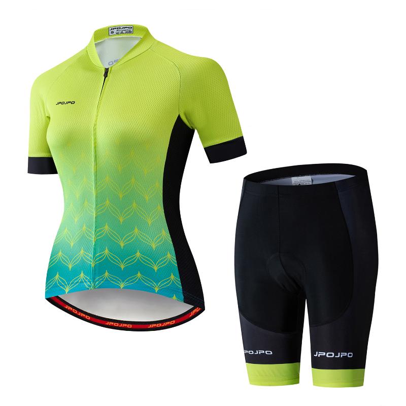 

JPOJPO 2020 Summer Short Sleeve Cycling Jersey Sets Women Bicycle Clothing MTB Road Bike Team Ropa Ciclismo Girl Bike Jersey Set, Jp2015