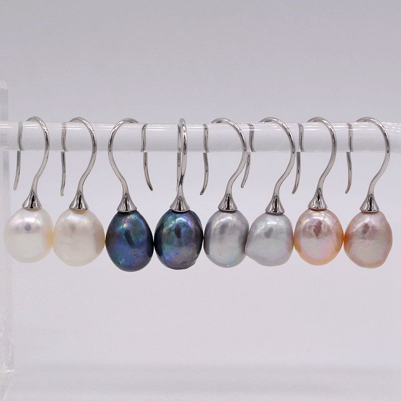 

Pearl fish hook earrings, natural color baroque pearls, ladies earrings, simple style jewelry, a favorite gift for girls