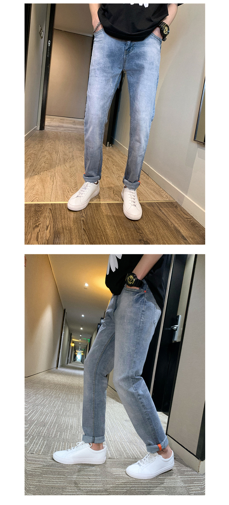 

Feet pants jeans han edition cultivate one's morality joker han edition, Light blue