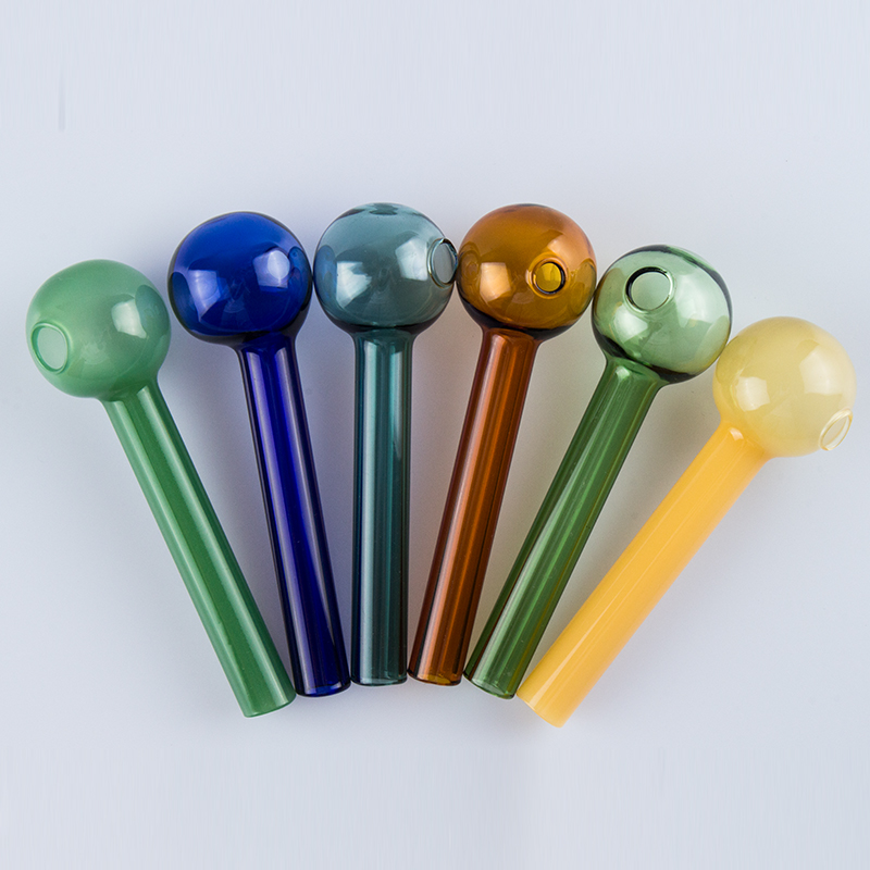 

Y089 Smoking Pipes About 10.5cm Length 30mm OD Bowl 2mm Thickness Colorful Glass Pipe Oil Burners