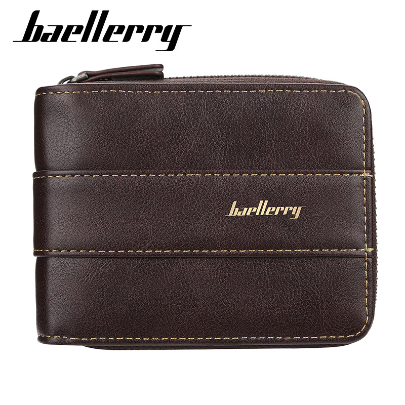 

Wholesale Baellerry Wallet Man Holder Canvas Men Business Casual For Male Purse Short Coin Pocket 50PCS/lot, Beige