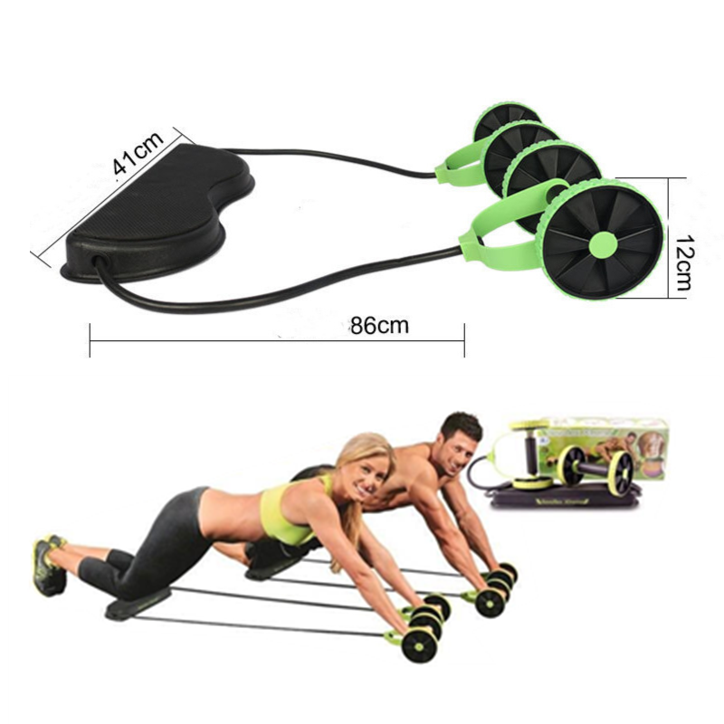 

AB Wheels Roller Stretch Elastic Abdominal Resistance Pull Rope Tool AB roller for Abdominal muscle trainer exercise