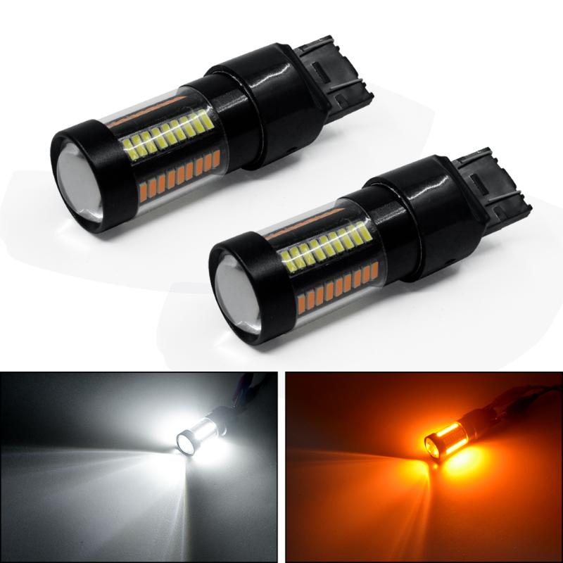 

4X 12V p21/5w 4014 108 SMD LED 1157 BAY15D 3157 7443 Turn Signal Daylight Headlight White/Amber Dual Color Conversion Function