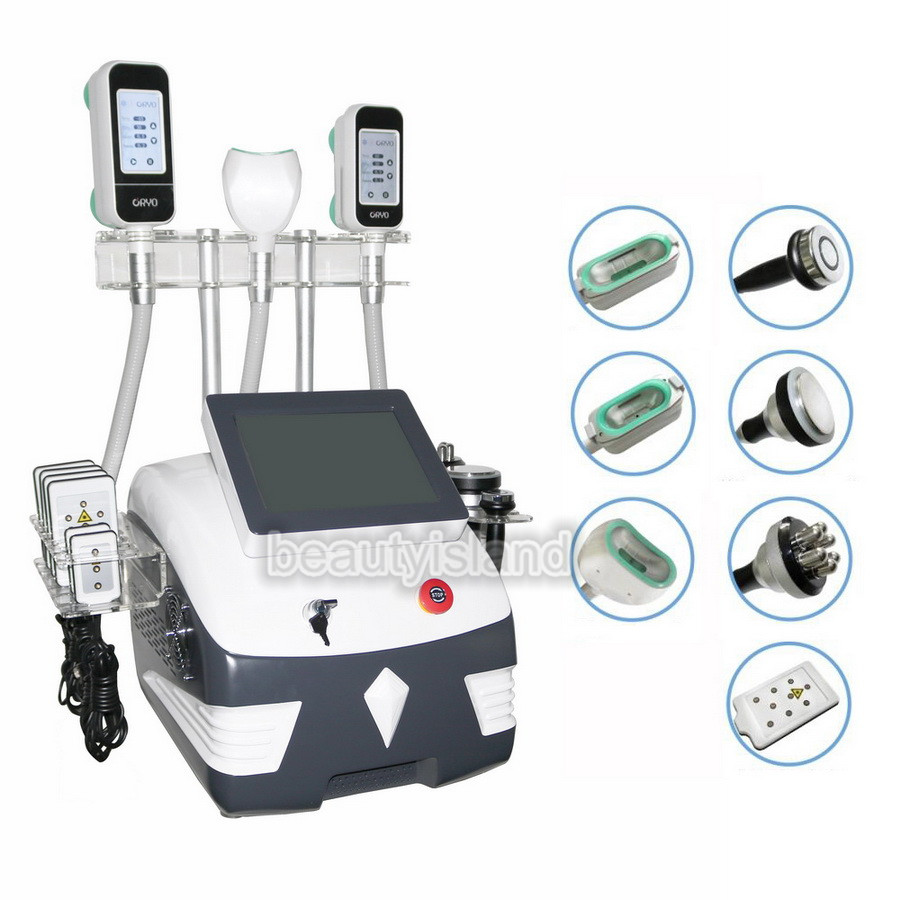 

360 degree cryolipolysis fat freeze equipment lipolaser cavitation rf vacuum slimming machine 7 in 1 beauty machine with double chin handle