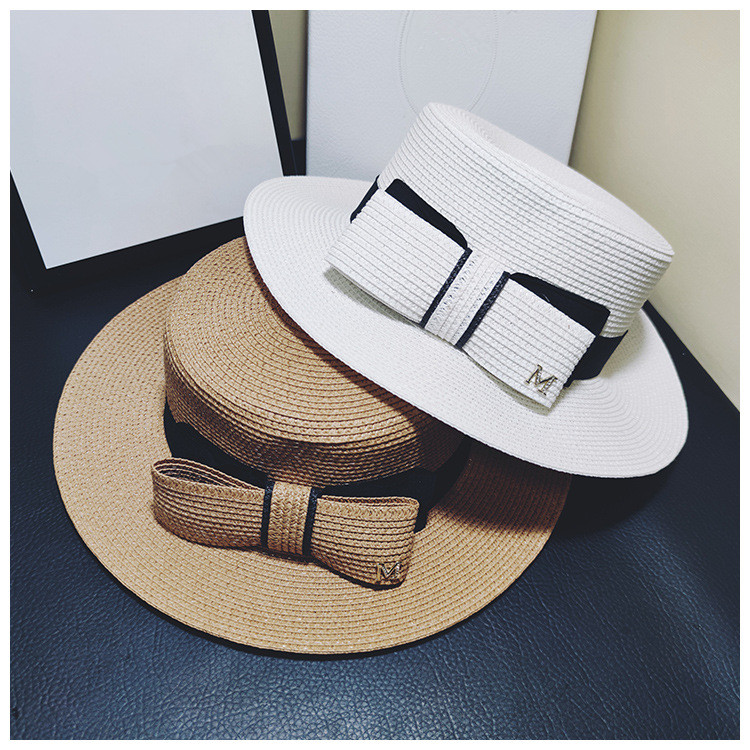 

Wide Brim Hats 202105-jiejia-bowknot Lady Paper Holiday Fedoras Cap Women Panama Jazz Outdoor Hat, White