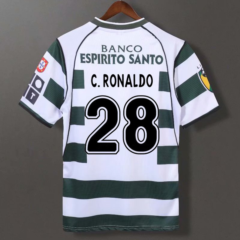 

Retro Sporting CP 2002/04 Soccer Jerseys Ronaldo Jardel Vintage Football Lisbon Classic Shirt Lisboa Kit, 02-03 home