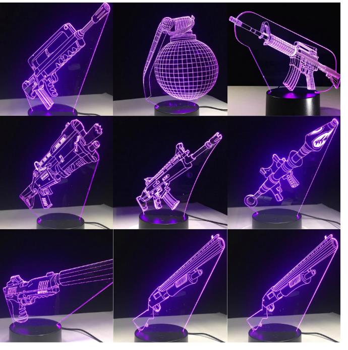 

3D LED Lamp 7 Colors Touch Switch Table Desk Light Lava Lamp Acrylic Illusion Room Atmosphere Lighting