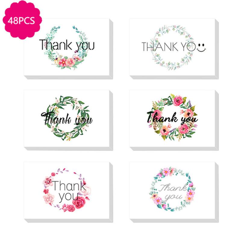 

New Greeting Card 48pcs Thank You Cards and Envelopes, Floral Blank Note Cards For All Occasions Best Gift J07#40