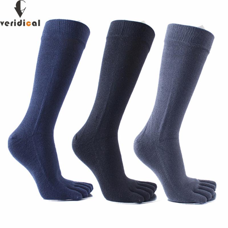 

VERIDICAL 2010 hot sale Five fingers socks long 5 pairs/lot combed cotton good quality compression sock 5 finger socks calcetine, Black