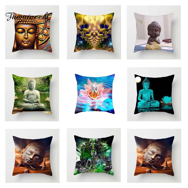 

Fuwatacchi Buddha Statue Cushion Cover Colorful Soft Throw Pillow Cover Decorative Sofa Pillow Case Pillowcase, Pc05130
