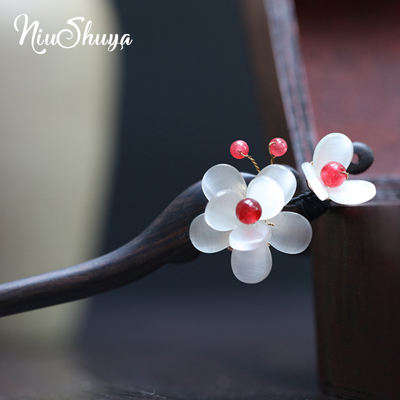 

NiuShuya Vintage Hair Stick Pick Natural Wooden Sandalwood Chinese Chopsticks Ethnic Hairpin Women Hairpins Jewelry Accesories