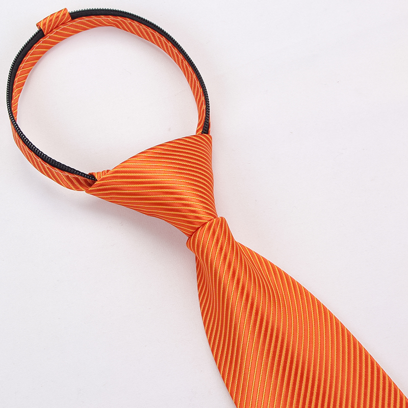 

High Quality 2020 New Fashion Ties Men Business 8cm Orange Zipper Tie Wedding Work Ties for men Designers Brand with Gift Box