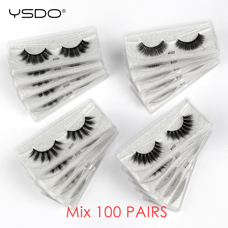 

YSDO Eyelashes Wholesale 20/30/40/50/100 Pairs Fluffy 3D Mink Lashes Natural Mink False Eyelashes Extension Volume Faux Lases